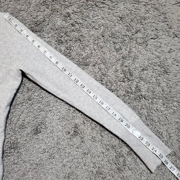 Abercrombie & Fitch Y2K 100% Cashmere Neutral Minimalist V-Neck Sweater - Large - Picture 7 of 8